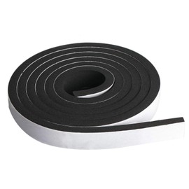 Neoprene Foam Strip Roll by Dualplex, 1" Wide x 10' Long x 1/4" Thick, Weather Seal High Density Stripping with Adhesive Backing – Weather Strip Roll Insulation Foam Strips