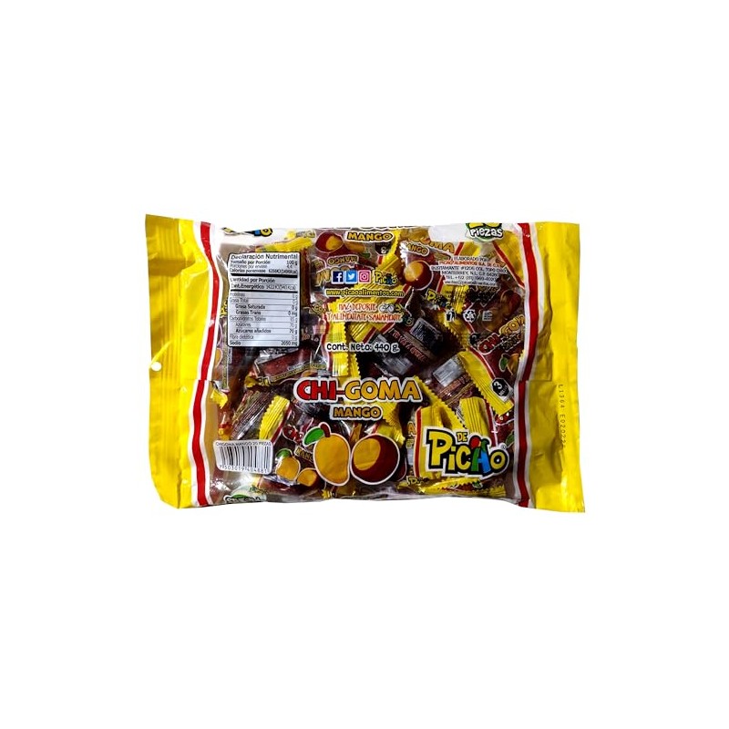 Picao Chi-Goma Mango - Gomita sabor mango cubierta con dulce