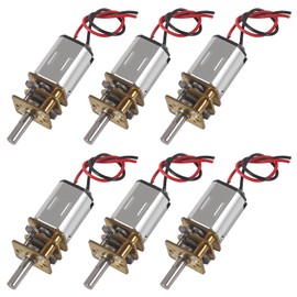 6Pcs DC 3V Mini N20 Gear Motor Mini Micro Metal Gear Motor Slow Speed for DIY RC Toys (3V,Without Terminal)