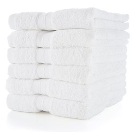 Textile Do Pack of 6 Guest Towels Luxury 100% Egyptian Cotton (30 x 50 cm, 600-GSM) Super Soft Quick Absorbent Hand Towels For Gym, Spa, Golf Wash Cloth Towel Set (White)