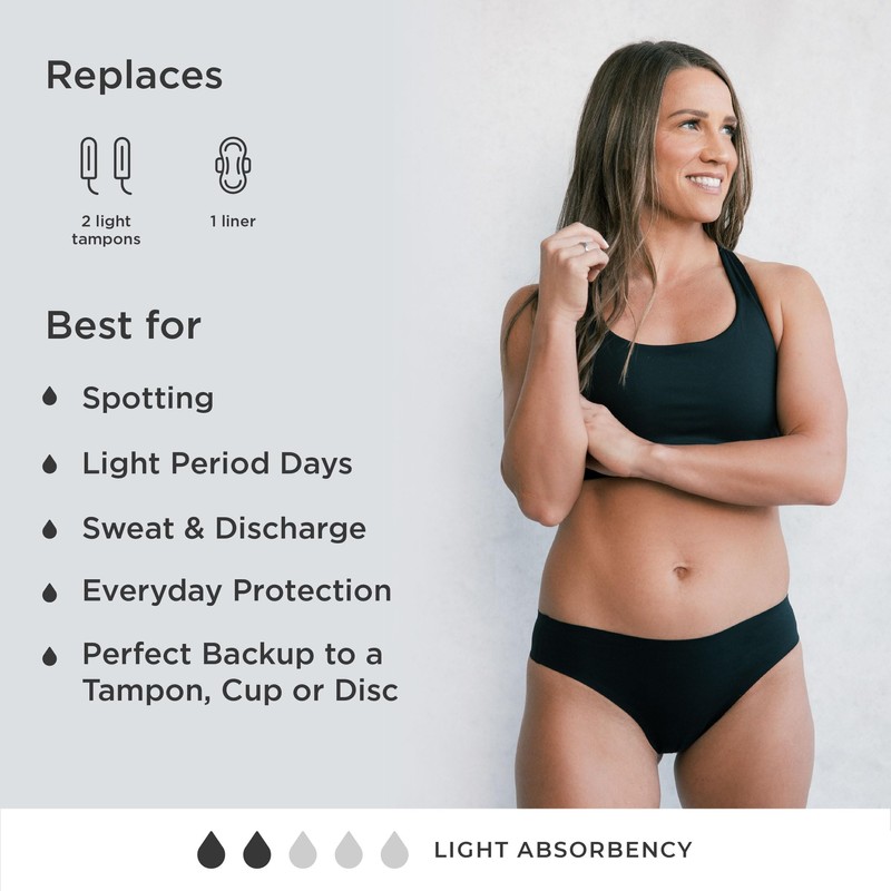 saalt Seamless Thong Period Underwear - Light Absorbency - Comfortable,
