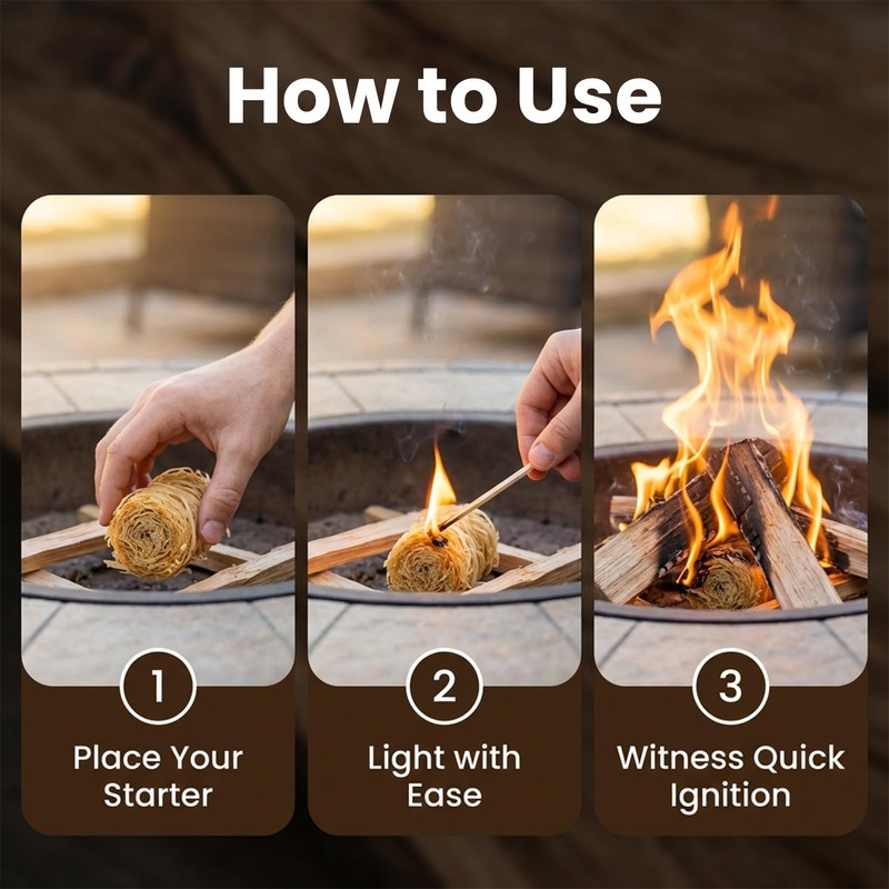 MAQIHAN 15PCS Quick Ignite Fire Starter - Fire Starter Rolls