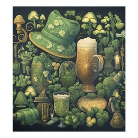 senya Dishwasher Magnet Cover Panel for The Front St. Patrick's Day Green Theme Dish Washer Door Sticker