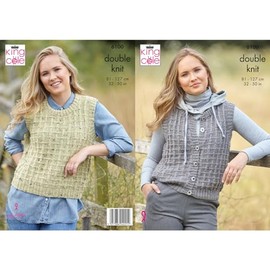 King Cole Homespun Prism DK Knitting Pattern - 6100 Ladies Tank & Waistcoat