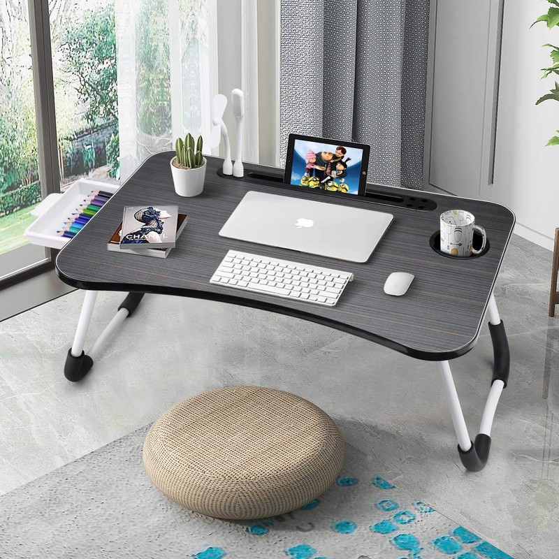 Slendor Lap Desk with Tablet Slot, Foldable Laptop Table with