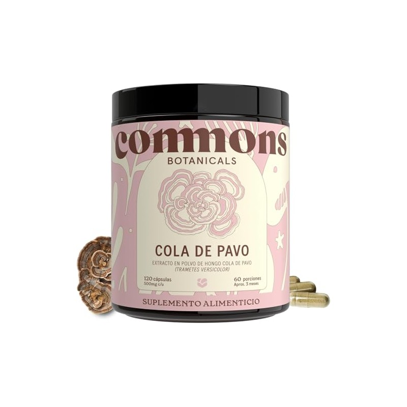Hongos Adaptógenos Suplemento Hongo Cola Pavo 120 Cápsulas Extracto 100