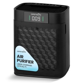 SereneLife Air Purifier for Home - Smart Room Air Purifier with Sleep & Automatic Modes, WiFi and App Control, Ultra Quiet, Removes Dust, Pet Hair and Odor for Large Rooms up to 1,076 Sq Ft (Black)