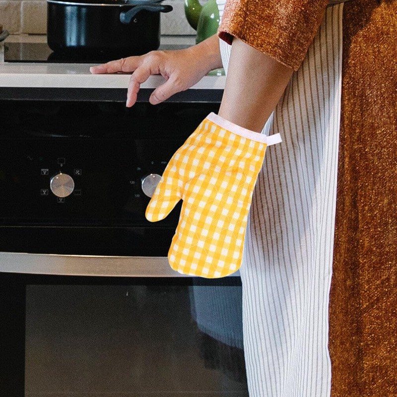 Kichvoe 2pcs Kids Oven Mitts Children Small Gloves Cute Heat