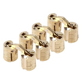 Zerodis Bisagras de Barril del Latón Oculto, 4 piezas 8mm Bisagras Invisibles de Gabinete 180 Grados para Muebles Cajas para Joyería y Música