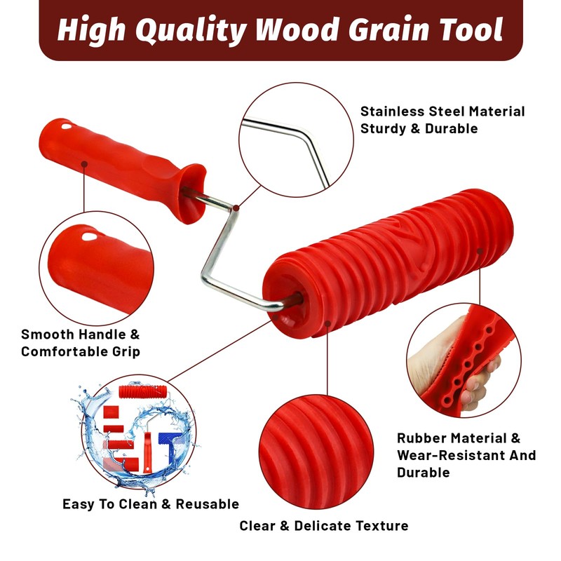 6 Pcs Wood Grain Tool Set, DIY Wood Graining Tool