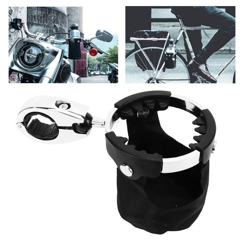 Motorcycle Cup Holder 360° Swivel Ball Mount Drink Water Bottle