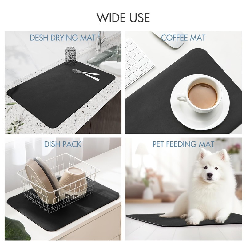 Drying Mat for Kitchen Countertops, Coffee Mat Hide Stain Rubber