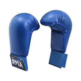 Playwell Martial Arts Karate Competition Vinyl Sparring Mitts, Gloves - Blue (Small)