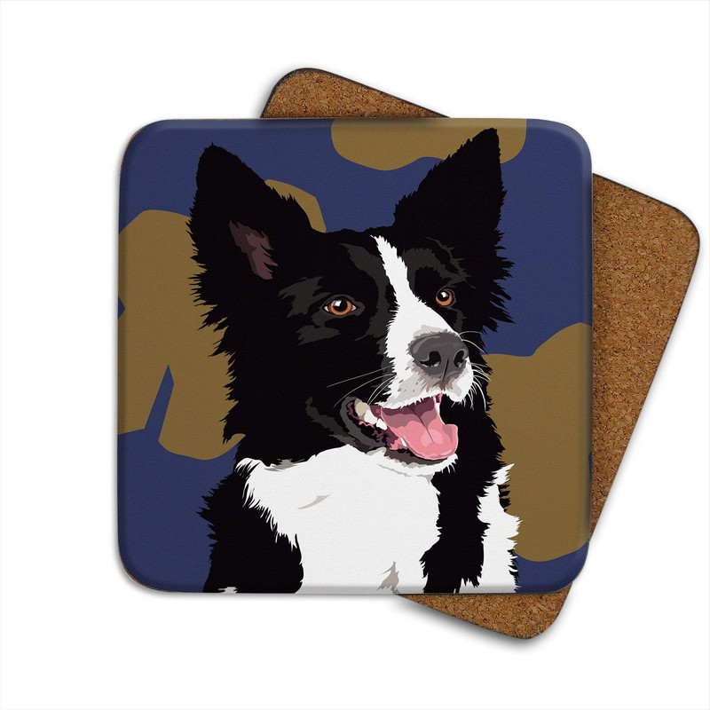 Border Collie - Set of 4 Coasters - Leslie Gerry