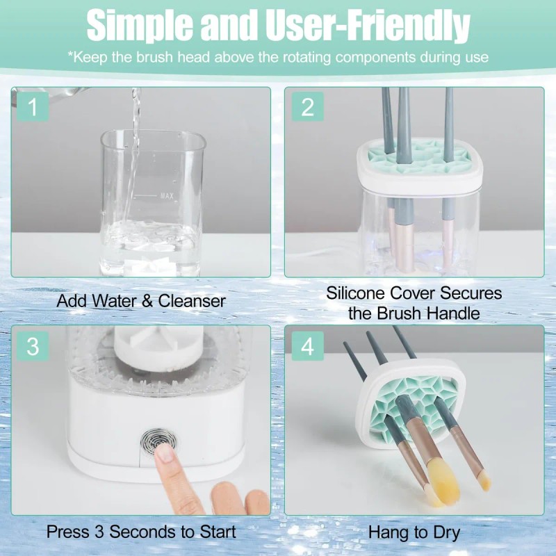 Limpiador Automático Eléctrico Para Pinceles De Maquillaje