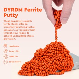 DYRDM 500+ Original Ferrite Putty Orange, Fidget Toy Ferrite Stones for Stress Relief, Sensory Toy for Adults & Teens 14+, Holiday Stocking Stuffer, Ferrite Rocks Fidget Present for Office