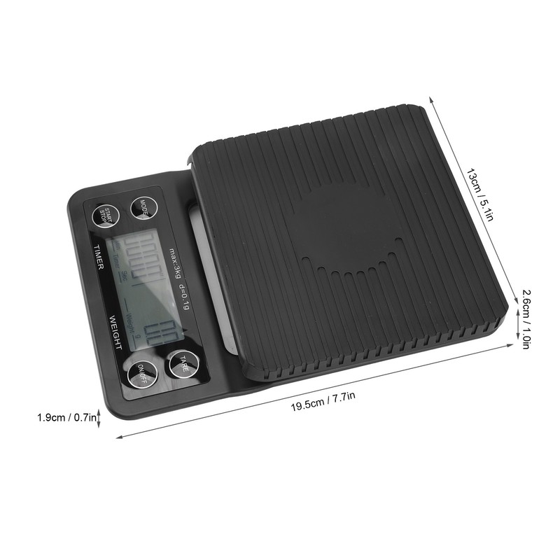 Digital Coffee Scale with Timer Waterproof Silicone Mat High Accuracy