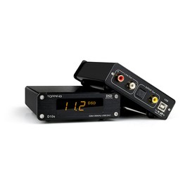 TOPPING D10s HiFi DAC USB Decoder HiFi XMOS XU208 ES9038Q2M DAC Optical Coaxial DSD256 384kHz Audio Decoder (Black)