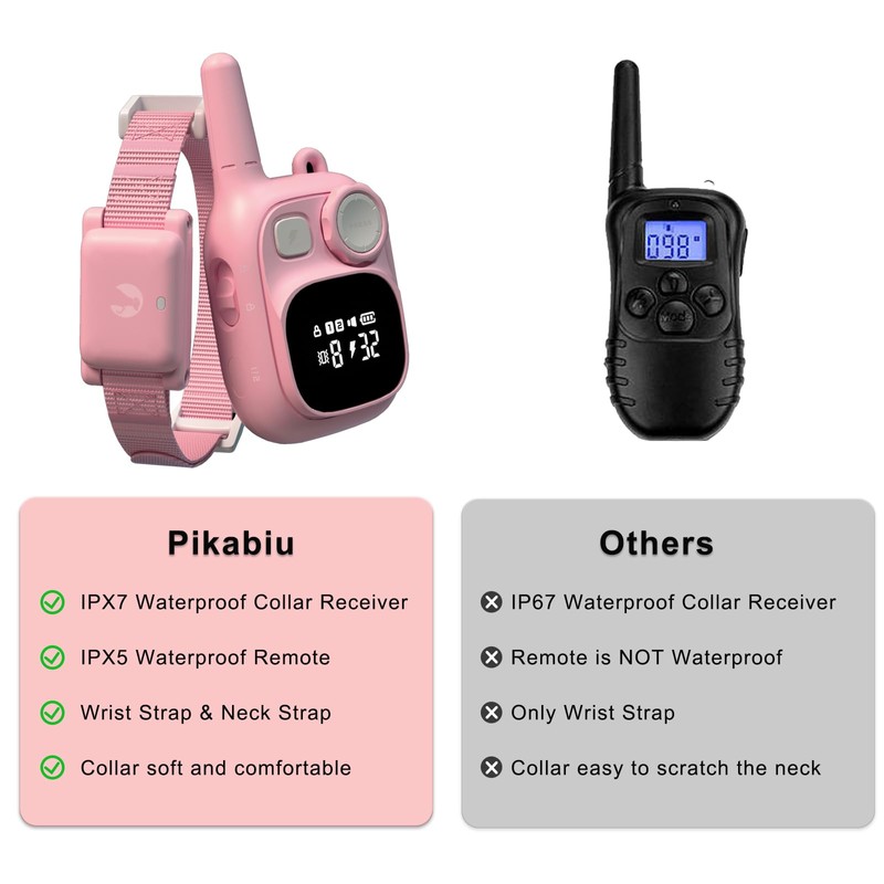 Pikabiu Dog Shock Collar with Remote Control 1800 FT, Adjustable