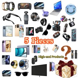 US Direct Shipment Advanced Mystery Box Electronic Surprise with Smartphone Tablet Smart Watch Earphone 5 Pieces Lucky Giiftcolor: 5 Pieces Long Worth Color Multi
