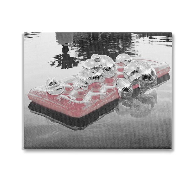 Stupell Industries Disco Balls Pool Float Canvas Wall Art by