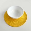 FitLit Round Woven Placemats 18cm Dining Table Mats (Yellow)