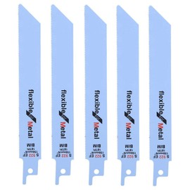 Fafeicy 5pcs 150mm Metal Reciprocating Saw Blade, Woodworking Cutting Tool Power Tool for Cutting Wood, Plastic, Pipe, Metal (S922EF)