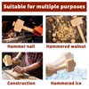 12" Wooden Mallet Manual Ice Hammer Mallet Beech Solid Carpenter