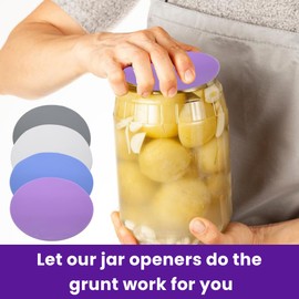 Gadgetime USA Jar Opener Gripper Pads (Pack of 4) - Round Non Slip Grippers for Jars, Lids & Bottles - Multipurpose Silicone Jar Lid Openers for Opening Jars for Weak Arthritic Hands & Seniors,