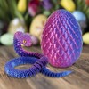 2PCS 3D Printed Snake in Egg, 3D Printed Dragon Egg