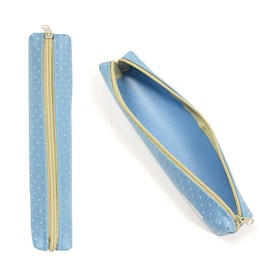 POWERTOOL Candy Color Pencil Case Oxford Fabric Portable Simple White Lace Cute Slim Small Pencil Case for Kids Adults Travel School Office Blue 1 Pcs, White, Playful