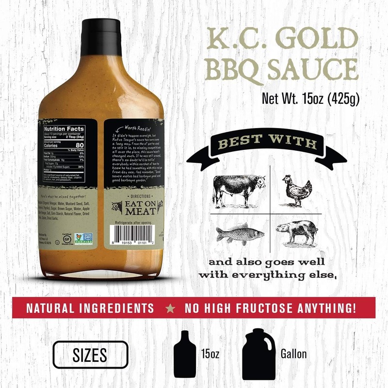 Rufus Teague - KC Gold BBQ Sauce - Premium Mustard