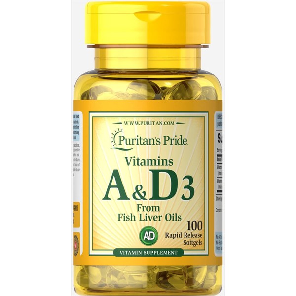 Puritan's Pride Vitamins A & D 5000/400 IU-100 Softgels