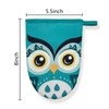 Owl Cute Green Teal Mini Silicone Oven Mitts, Heat Slip