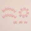 AZPEPSI Flower Press on Nails Short Square Fake Nails Pink