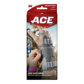 ACE Brand Carpal Tunnel Wrist Stabilizer, Wrist Support for Carpal Tunnel, Adjustable Wrist Brace with Memory Foam Palm, One Size Fits Most