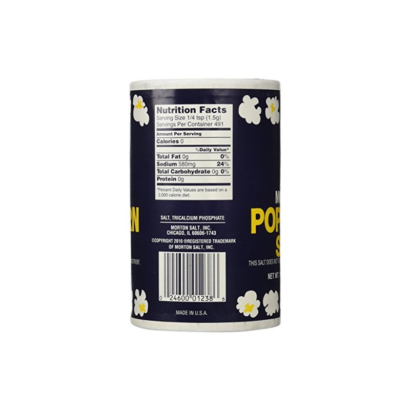 1Lb 10oz Morton Popcorn Salt For Green Salad, Corn on