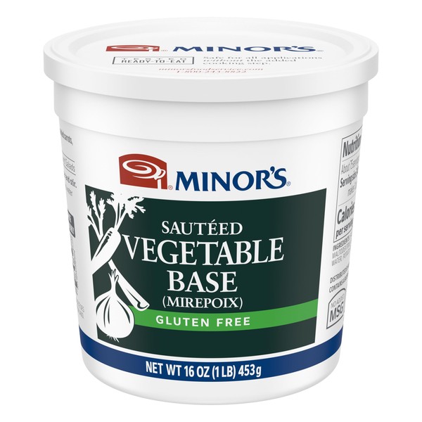 Minor's Sauteed Vegetable Base, Instant Vegetable Stock and Base, Mirepoix, Gluten-Free, 16 oz