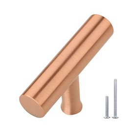 Akicon Copper Kitchen T Bar Cabinet Pull 100% Solid Brass Drawer Knob(10-Pack)