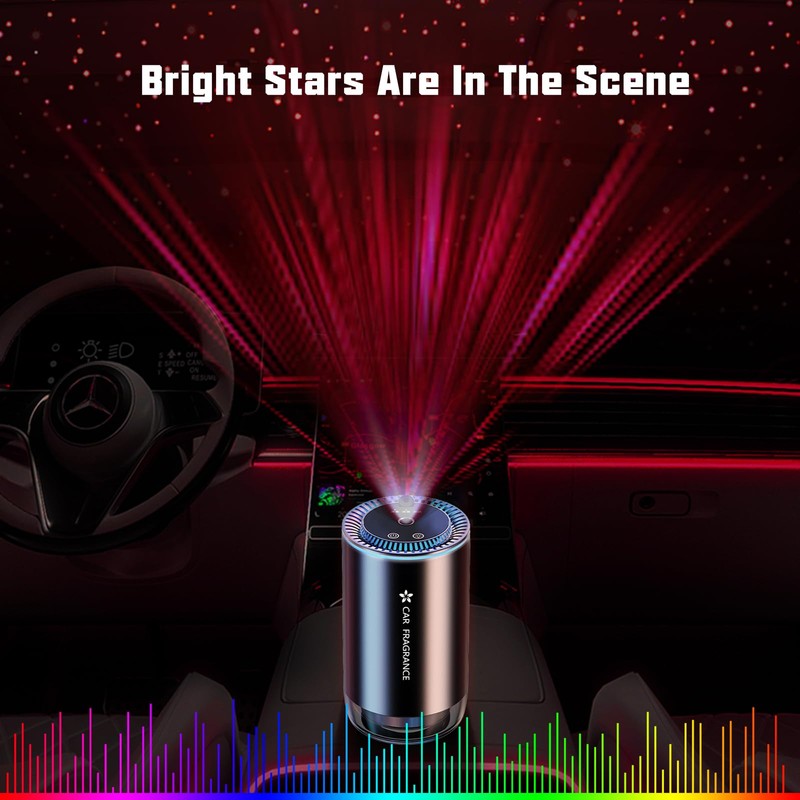 Smart Car Air Freshener Diffuser with Starry Sky Projection and