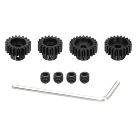 DMiotech M1 19T 20T 21T 22T Steel 5mm Hardened Pinion Motor Gear for RC Car Brushed Replacement Brushless Motors, RC Applications with 4 Pcs Screws & Hex Spanner for DIY RC Boat Drone