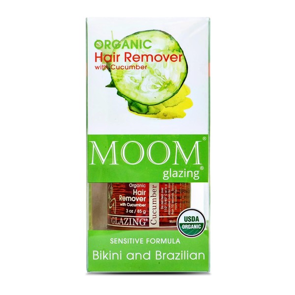 MOOM - Glazing Brazilian Wax Kit for Women, All-Natural Waxing Kit, Bikini Wax with Cucumber for Delicate Skin, Alternative to Bikini Hair Removal Beads & Cream, 3 ounces
