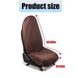 Mandark Waterproof Towel Car Seat Cover, Sweatproof Non Slip Bucket Carseat, Machine Washable Vehicle Bucket Frontseat Protector Accessories, Universal for SUV, Sedan, Truck(Brown)