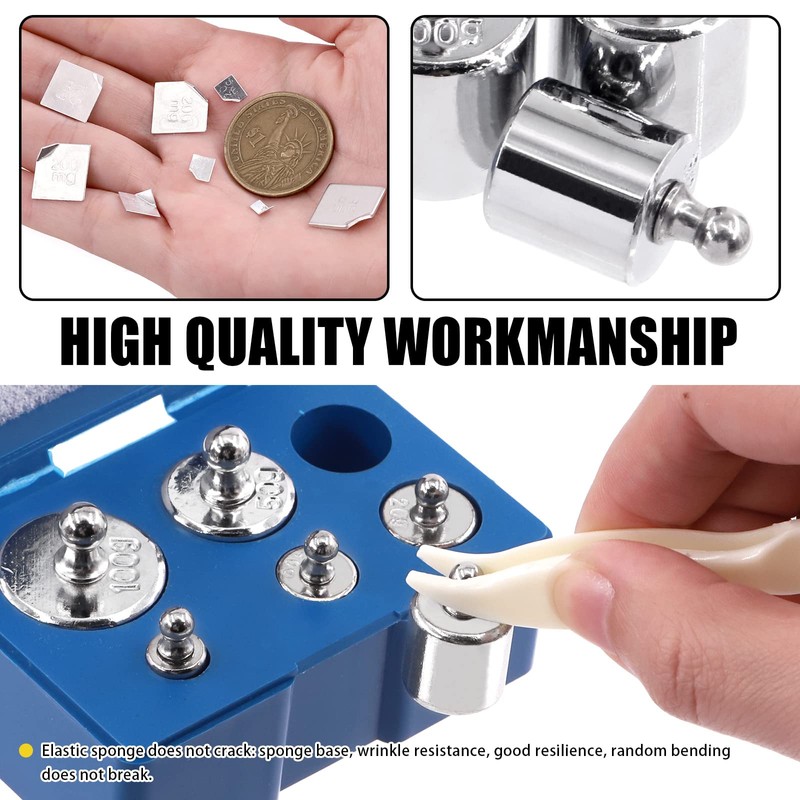 Mardatt 18 Pcs Precision Scale Calibration Weight Set10m to 500mg,