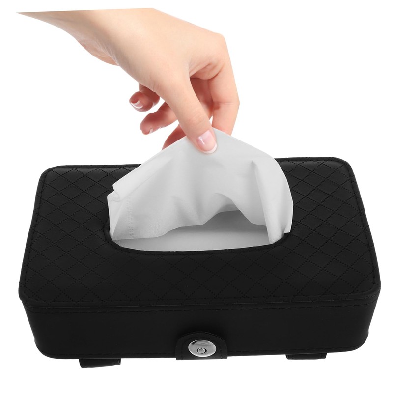ULTECHNOVO Car Tissue Holder for Sun Visor Elegant PU Leather