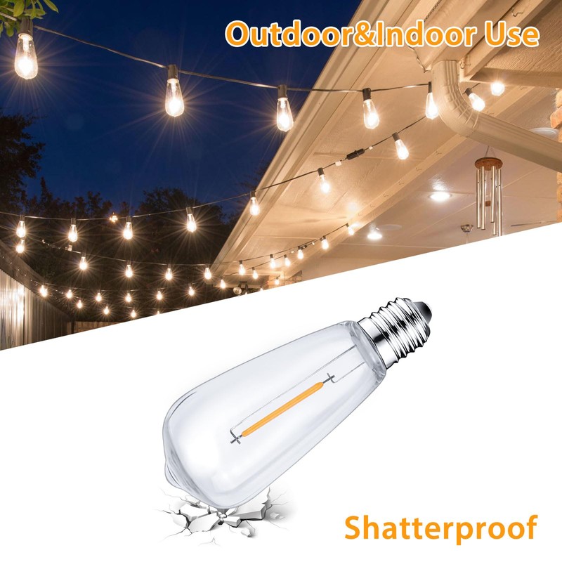 CXLHO 12Pack E17 LED Bulbs ST40 Replacement Light Bulbs, 0.6Watt