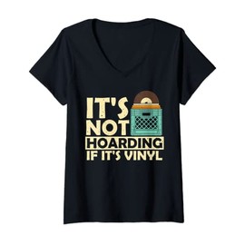 Womens Cool Vinyl Record For Men Women Spindle Music Record Lovers V-Neck T-Shirt