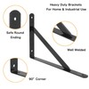 EZYDECOR Wall Mounted Shelf Brackets 4pcs 10 Inch Black Triangle