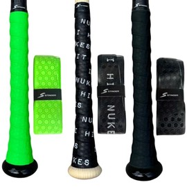 Stinger Premium Polymer Bat Grip(Baseball and Softball) - 3-Pack: Optic Green/Black/I Hit Nukes