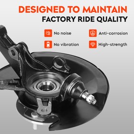 Front Steering Knuckle & Wheel Bearing Hub Assembly for Honda Civic 2001-2002 L4 1.7L, Right Passenger Side, 698478 698-478 51210S5AJ10 45255S01A00 44600S5DA00